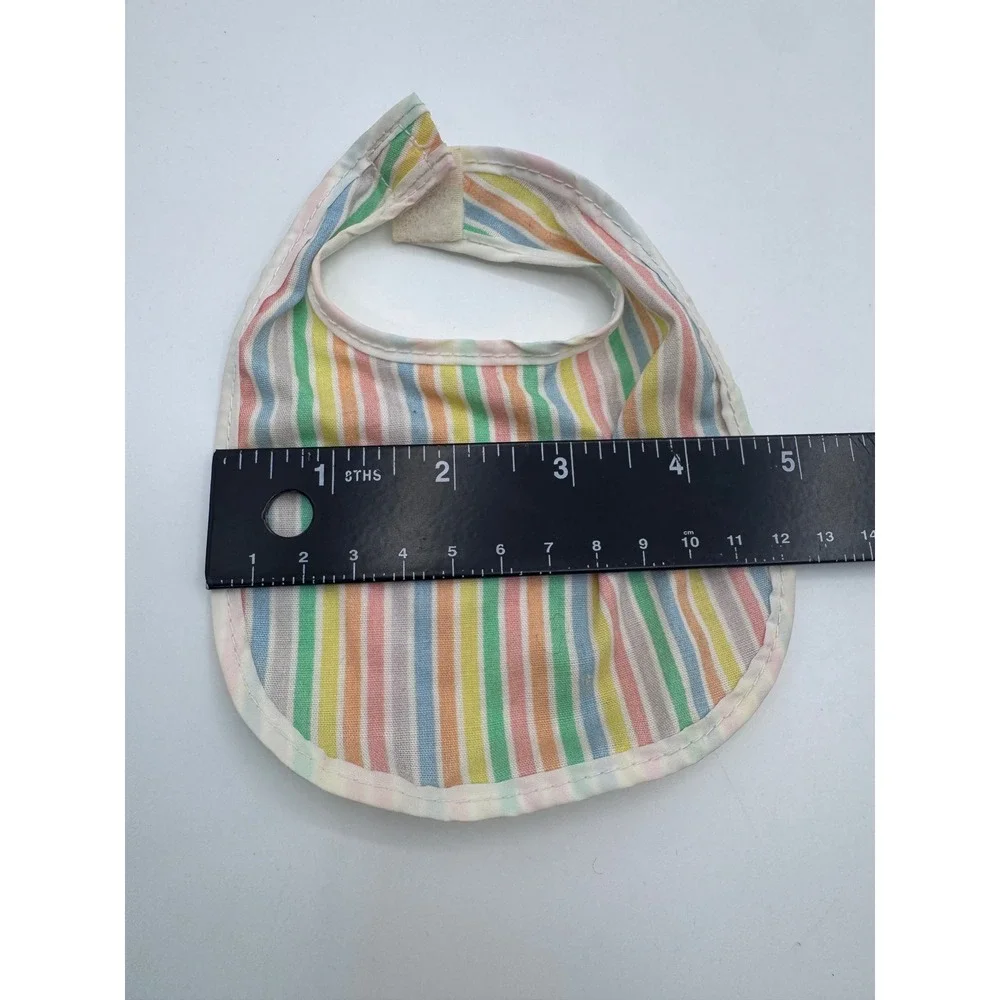 Fisher-Price‎ OS Multicolor Striped Bib Kids Vintage 1986 Pastel